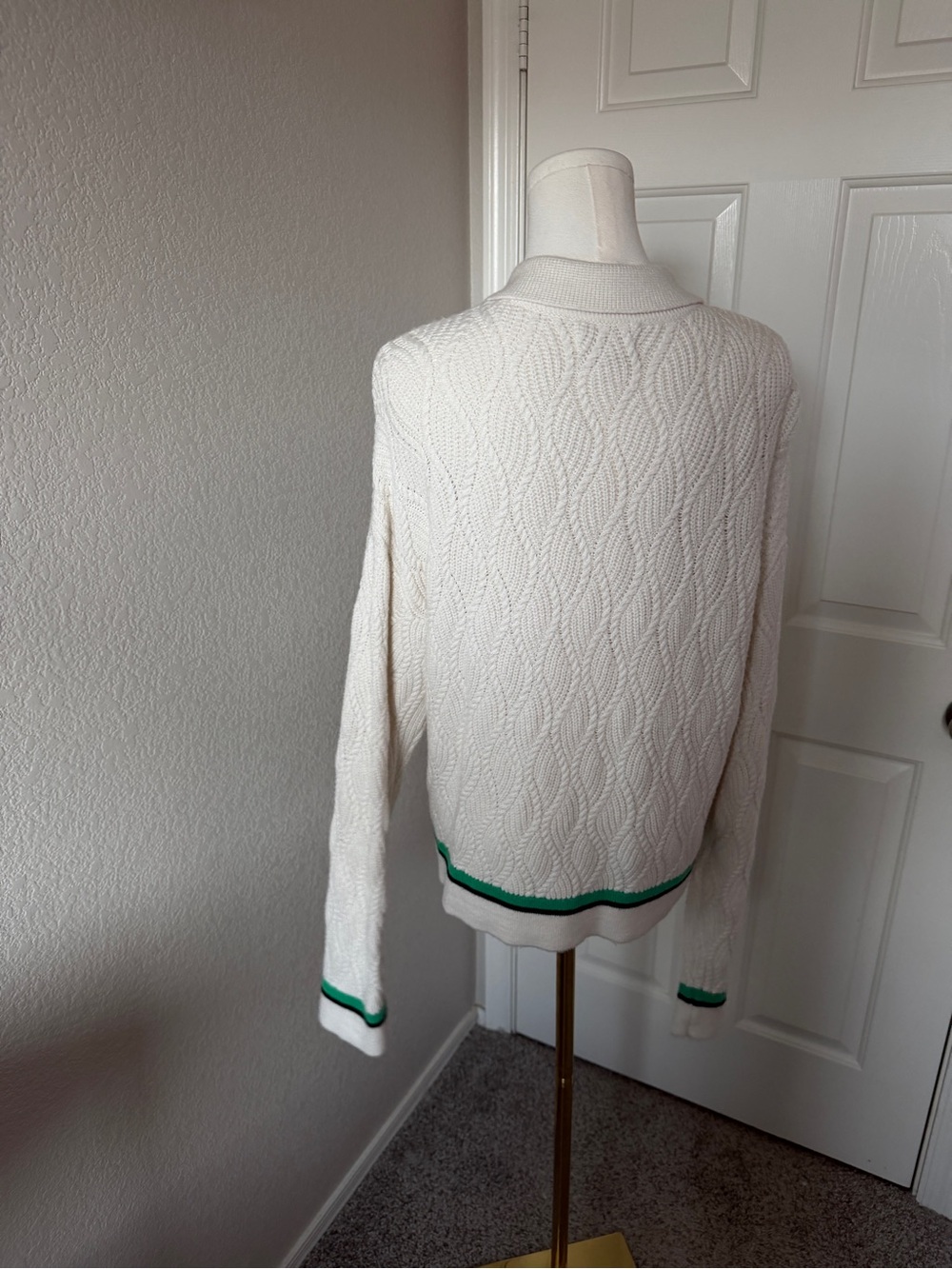 Marled Cream Open-Weave Knit Cardigan - Picture 4 of 5